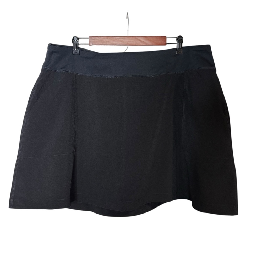 Lands' End Black Athleisure Skort Size 1X Tennis Gym Workout Athletic Activewear